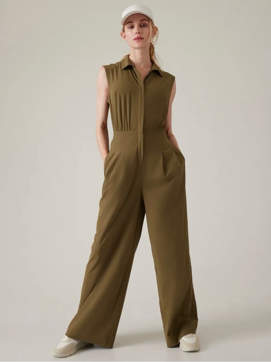 Athleta | Brooklyn Heights Wide-Leg Jumpsuit Olive | 14